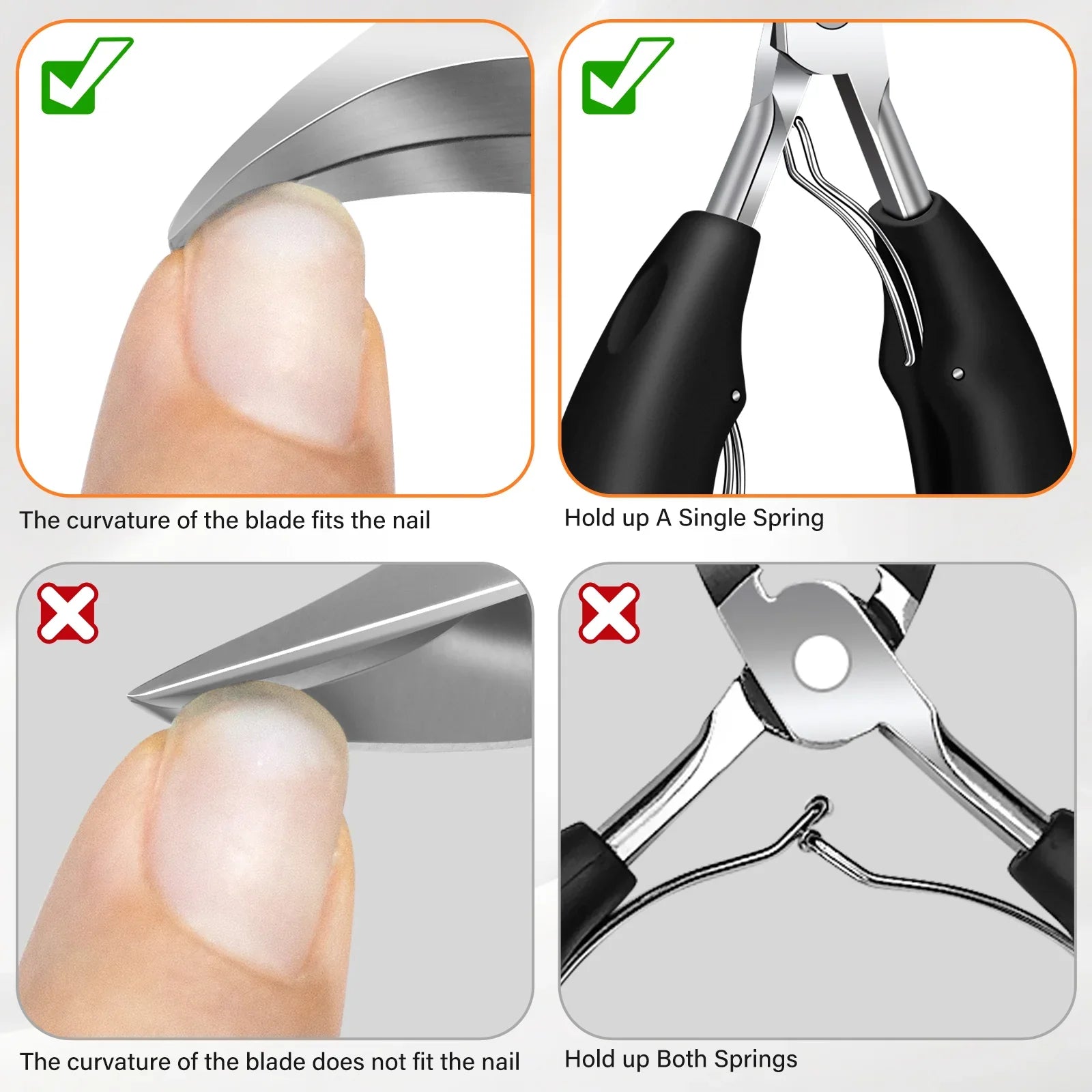 Set profesional de cortauñas para personas mayores - Herramientas resistentes para uñas gruesas | DRMODE