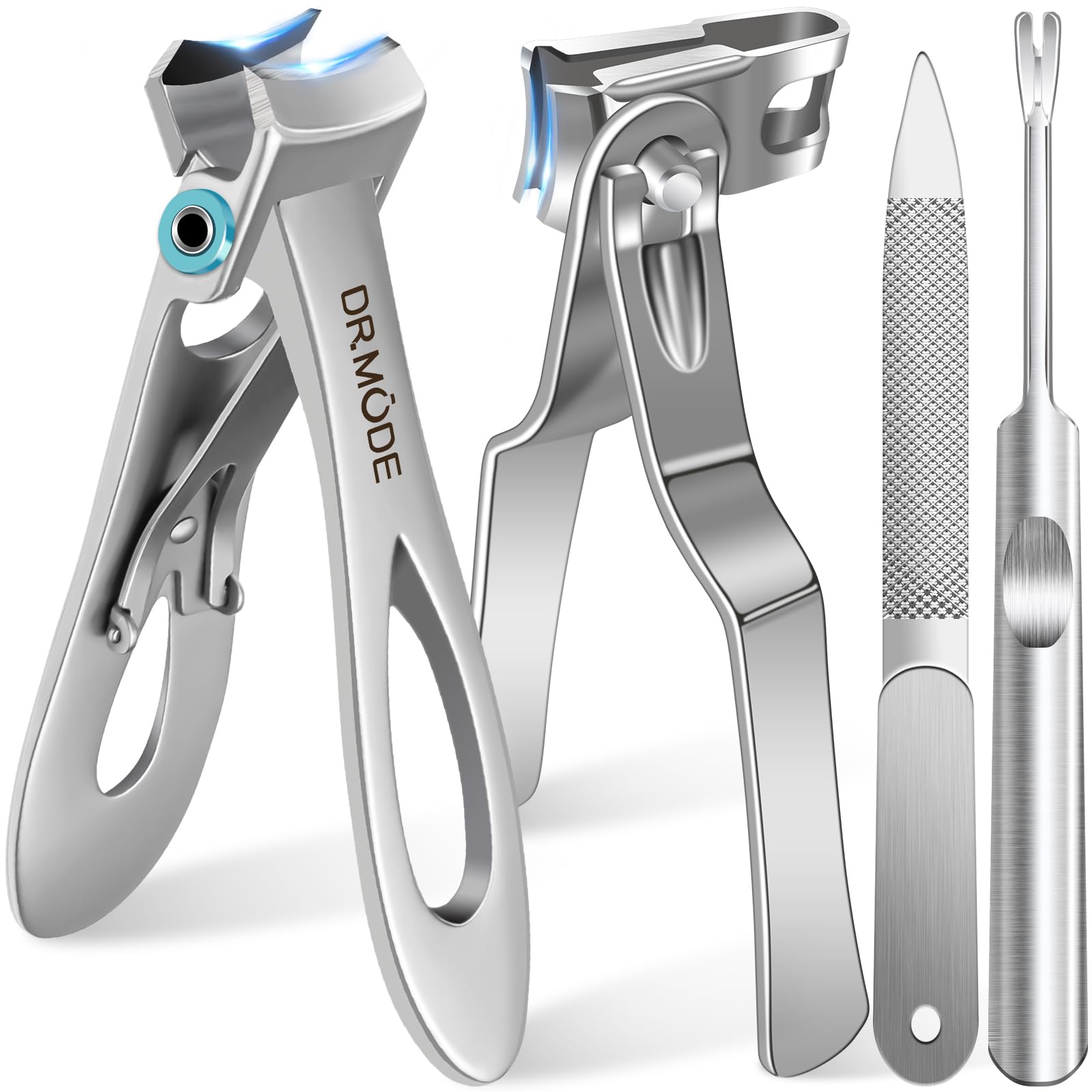 German Nail Clippers for Men with Catcher, Heavy Duty Toe Nail Clippers for Thick Nails Seniors, Portable Ultra Sharp Fingernail Clippers with Wide Mouth, Anti Splash Stainless Steel Nail Cutters.