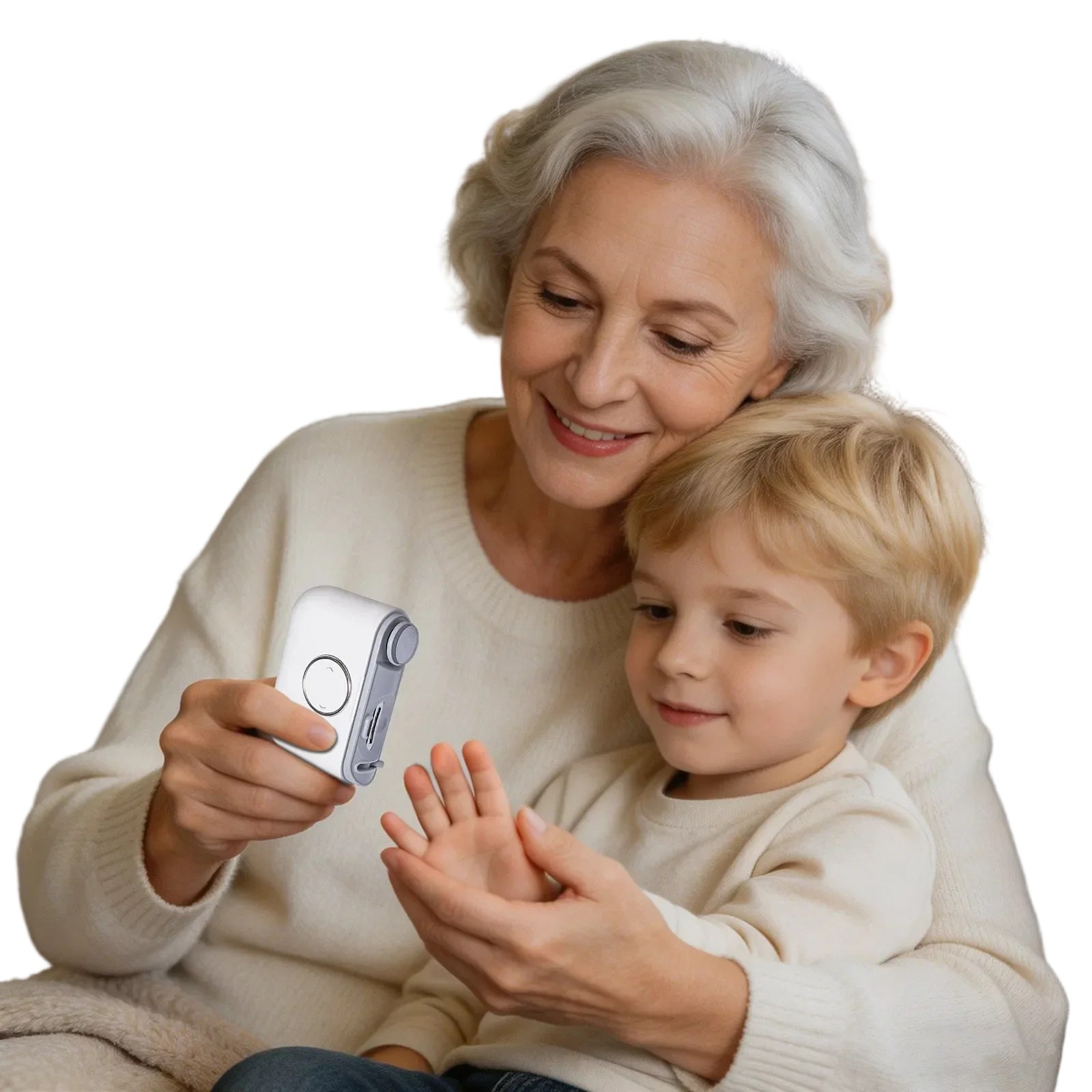 Easy to use electric nail clipper for grandma to trim grandson's nails safely at home