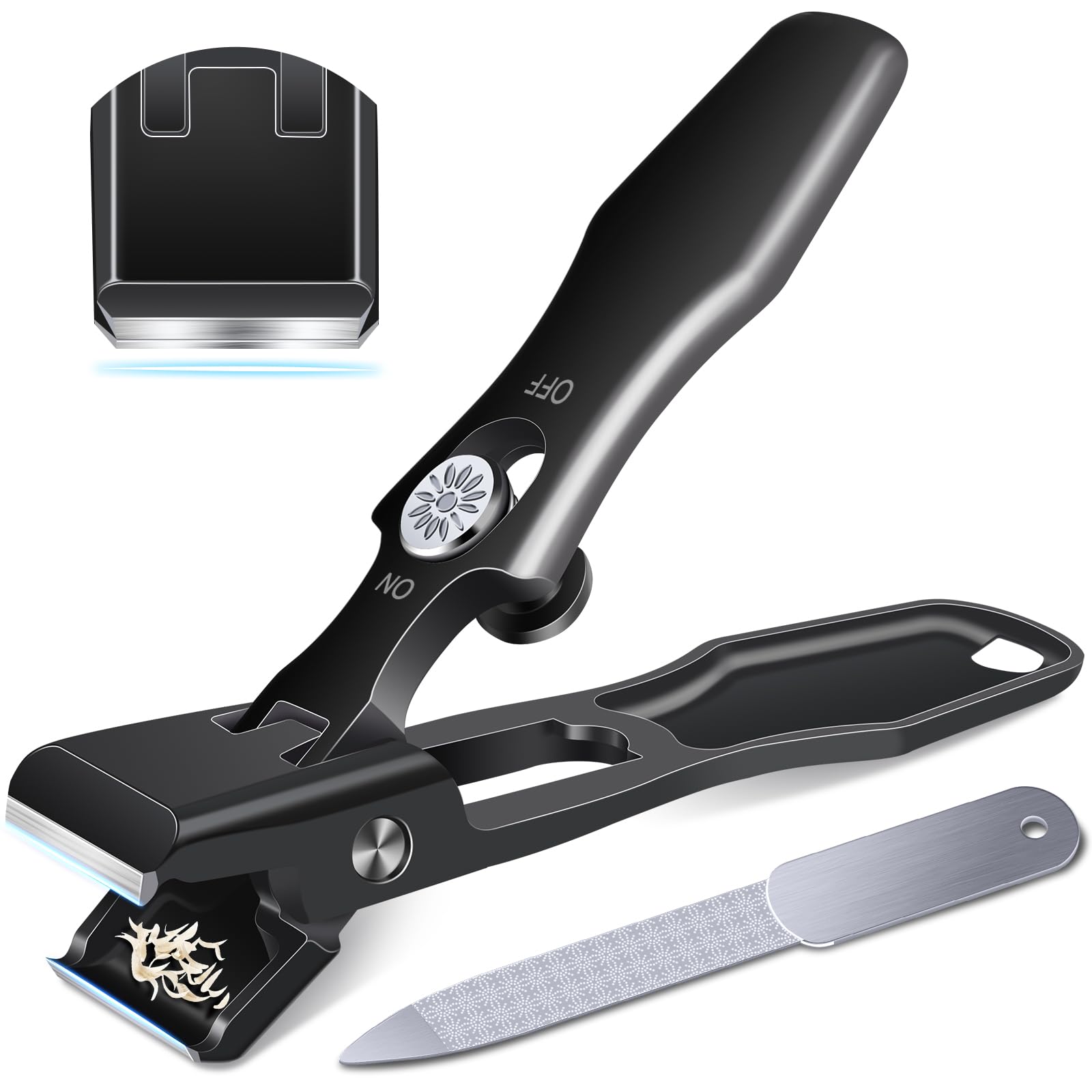 Nail Clippers for Men Thick Nails, Sharp Anti Splash Fingernail Clipper Adult Nail Cutter with Catcher Long Handle, Heavy Duty Large Toenail Clippers for Seniors Thick Toenails with Wide Jaw Opening.