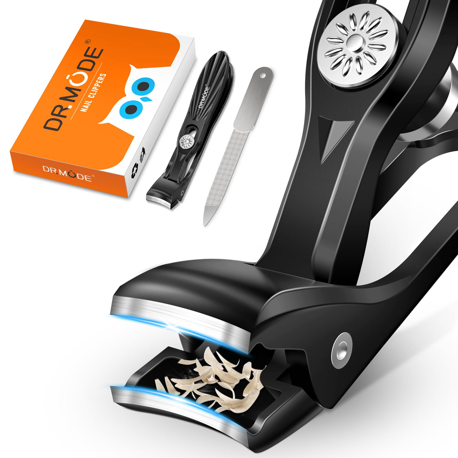 Toenail Clippers for Thick Toenails for Seniors, DRMODE Upgrade Slanted Curved Nail Clippers for Men Thick Ingrown Nails with Wide Opening, Heavy Duty Fingernail Toenail Clipper Cutter Trimmer.