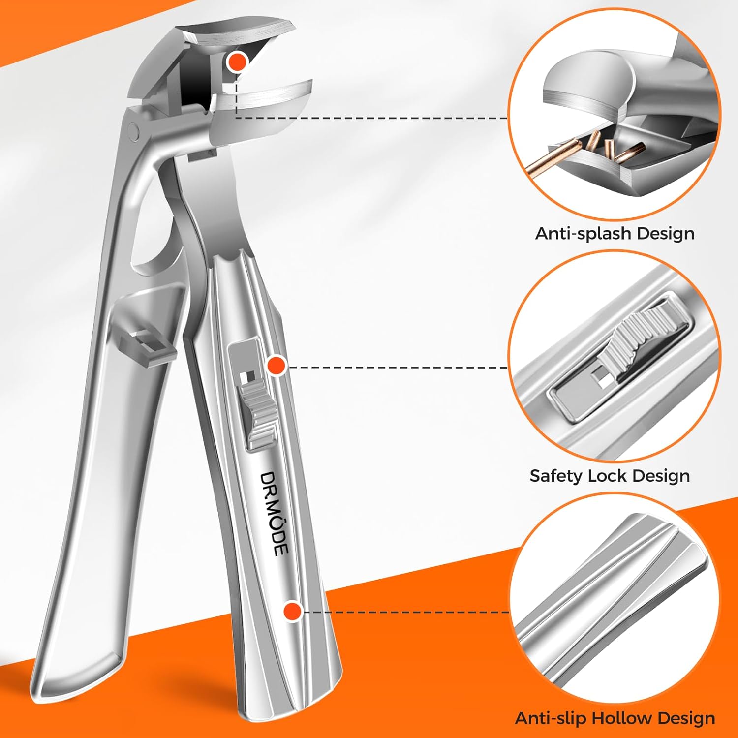 Toenail Clippers for Thick Nails for Seniors, Angled Head Large Toe Nail Clippers for Men with Catcher, Heavy Duty Wide Opening Fingernail Clippers Ultra Sharp Nail Cutter Trimmer.