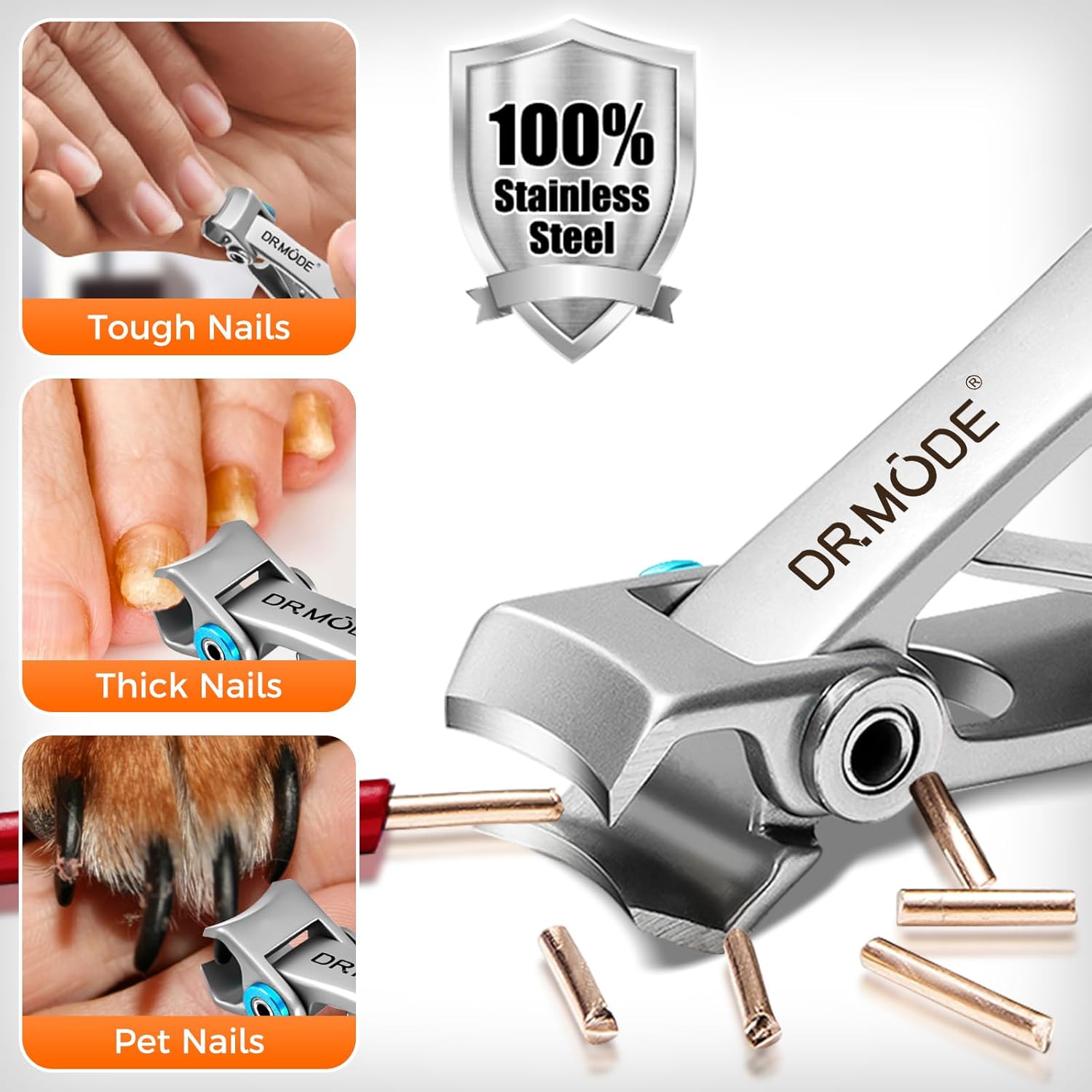 Toenail Clippers for Thick Nails for Seniors, Angled Head Large Toe Nail Clippers for Men with Catcher, Heavy Duty Wide Opening Fingernail Clippers Ultra Sharp Nail Cutter Trimmer.