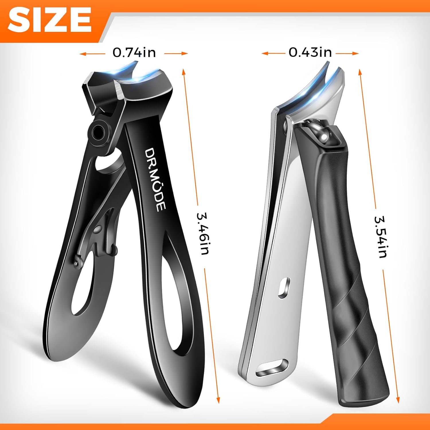 Toenail Clippers for Thick Toenails for Seniors, DRMODE Upgrade Slanted Curved Nail Clippers for Men Thick Ingrown Nails with Wide Opening, Heavy Duty Fingernail Toenail Clipper Cutter Trimmer.