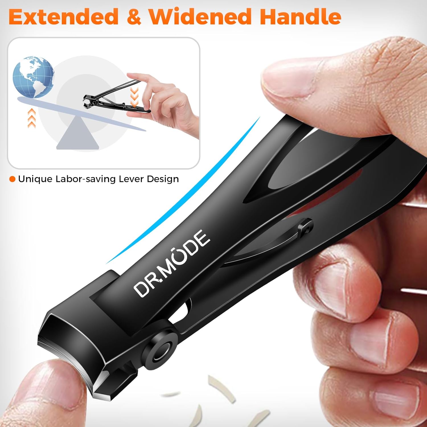 Nail Clippers for Men Thick Nails, Sharp Anti Splash Fingernail Clipper Adult Nail Cutter with Catcher Long Handle, Heavy Duty Large Toenail Clippers for Seniors Thick Toenails with Wide Jaw Opening.