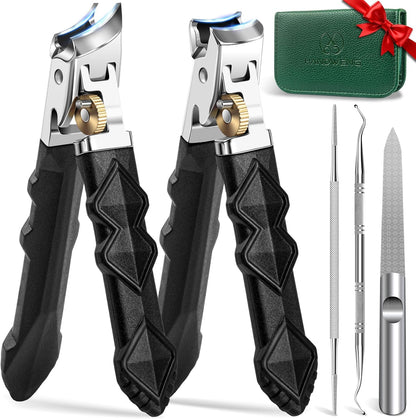 Toenail Clippers for Thick Toenails,  Wide Jaw Opening Nail Clippers, Heavy Duty Ingrown Toenail Clippers Nail Cutters, Ultra Sharp Slanted Nail Clippers with Long Handle