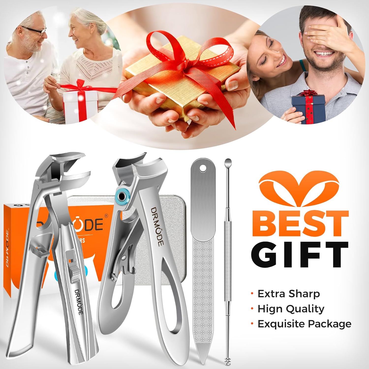 Toenail Clippers for Thick Nails for Seniors, Angled Head Large Toe Nail Clippers for Men with Catcher, Heavy Duty Wide Opening Fingernail Clippers Ultra Sharp Nail Cutter Trimmer.