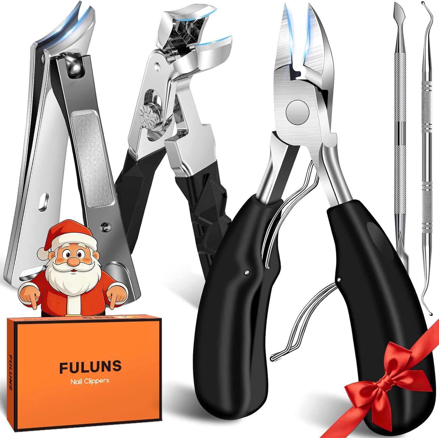 Toenail Clippers for Seniors Thick Toenails, Stocking Stuffers 2025 Christmas Gifts for Men Women Adults, Ingrown Toe Nail Clippers Heavy Duty Angled Large Nail Clippers Upgraded Slanted Nail Cutter