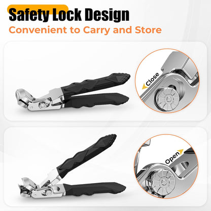 高齢者の厚い爪用足の爪切り、巻き爪用爪切り 頑丈な角度付き大型爪切り アップグレードされた斜め刃ネイルカッター