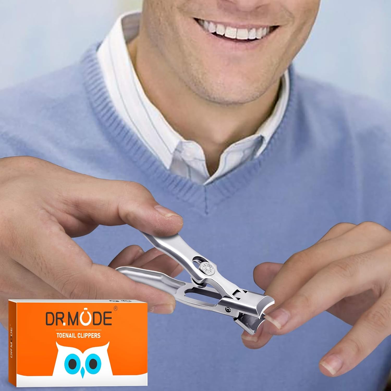 German Nail Clippers for Men with Catcher, Heavy Duty Toe Nail Clippers for Thick Nails Seniors, Portable Ultra Sharp Fingernail Clippers with Wide Mouth, Anti Splash Stainless Steel Nail Cutters.