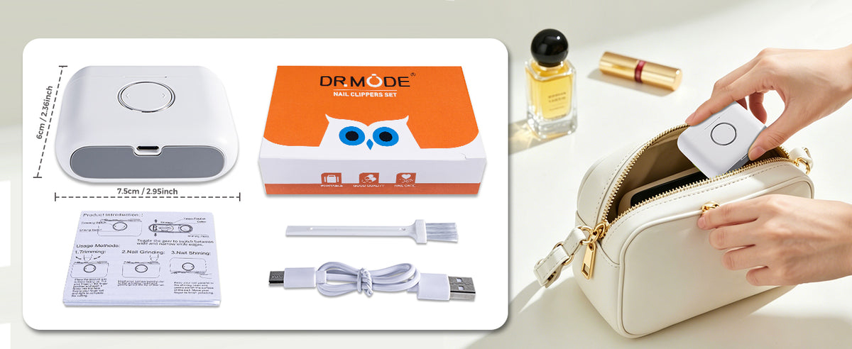 Ultra compact 7.5x6cm electric nail clipper, portable for travel and daily carry