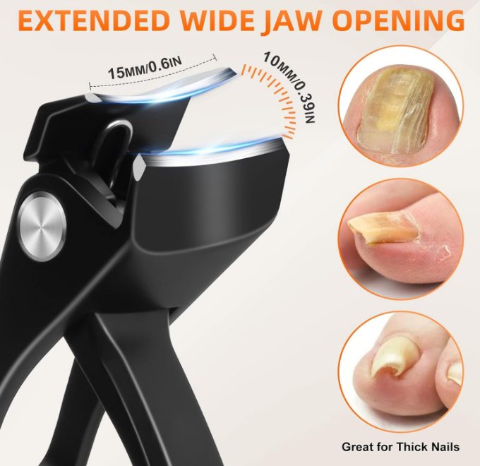 Slanted Large Toenail Clippers with Wide Jaw