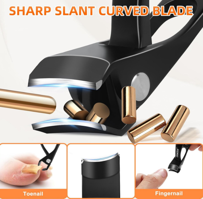 Slanted Large Toenail Clippers with Wide Jaw