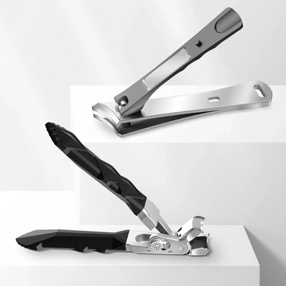 Heavy duty toenail clippers for thick nails, ergonomic stainless steel design, on white background.